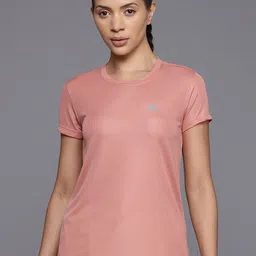 hrx by hrithik roshan Women Solid Round Neck Polyester Pink T-Shirt-picture-25
