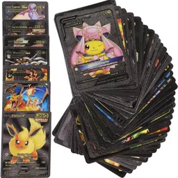 mannat 55pcs Pokemon Black Card Box V Series Vmax Gx Playing Rare Series image 2