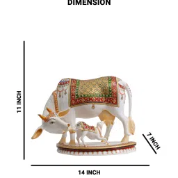 urbancart Lord Kamdhenu Marble White Religious Idol image 2