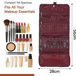 heart home Parachute Travel Organizer Pouch with Hanging Hook | Maroon Accessories Organizer image 3