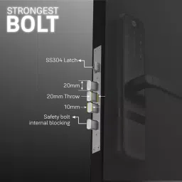 Yale Zuri Digital Lock (Fingerprint, PIN, RFID & Manual Key Access, YZuri/BL, Black) image 3