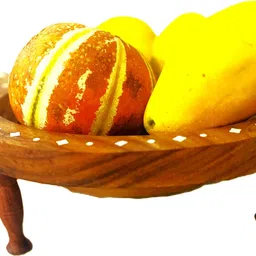 akinakrafts Wooden Apple Shape Basket Wooden Fruit & Vegetable Basket image 2