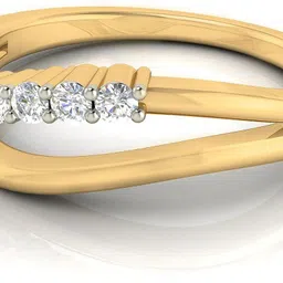 avsar Avsar Real Gold Karish Ring AVR168YB 14kt Cubic Zirconia Yellow Gold ring image 3