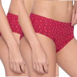 deepshoper Thong Panties for Women - Seam Soft & Stylish Underwear for Everyday & Special wear_JS_215_Pack of 2 S Red image 1