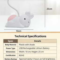 nuwishtek Rabbit lamp But light Study Lamp image 2