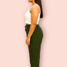 epicdesigns Women Comfort Fit Green Pure Cotton Trousers-picture-15