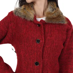 hautemoda Wool Solid Coat For Women image 5