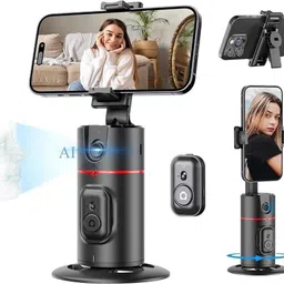 EVAAENTERPRISES Black P02 Gimbal in Auto Face Tracking 2 Axis Gimbal for Mobile, Camera image 5