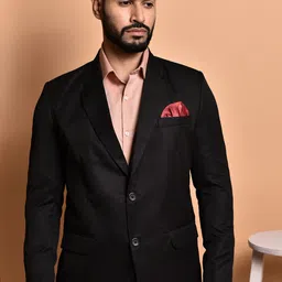 Men Solid Single Breasted Casual Blazer-image-39