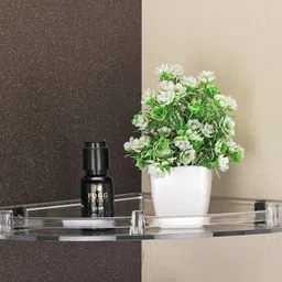 istar Multipurpose Use Unbreakable Corner Storage(8 Inch,10 Inch,12 Inch) Plastic, Crystal Wall Shelf image 4