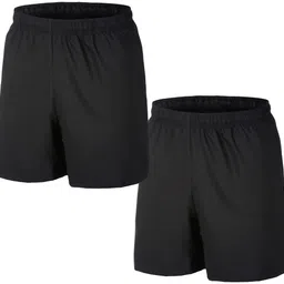 dostitch Pack of 2 Solid Men Black Regular Shorts-picture-25