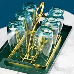 smilerry (Pack of 6) Salto Ice Blue Glass Set Water/Juice Glass_New Glass Set Water/Juice Glass image 5