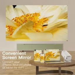 OneXsale 1080P 4K Smart Home Movie Mini 2In1 Professional Android Projector (1000 lm / 1 Speaker / Remote Controller) Portable Projector image 2