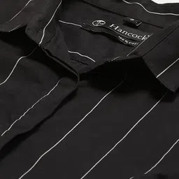 hancock Women Slim Fit Striped Spread Collar Formal Shirt image 5