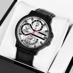 fogg Day and Date Display Analog Watch - For Men 1217-Silver image 2