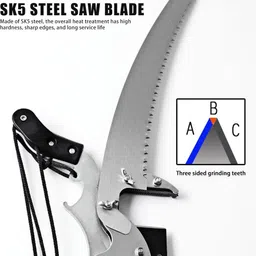 verilux Manual Pole Pruner Head SK5 Steel with 5 Meter Pull Cord Manual Pole Pruner Blade Head Heavy Duty SK5 Steel with 5 Meter Pull Cord Pruner Bypass Pruner image 5