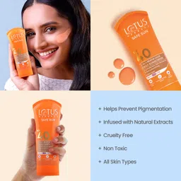 lotus herbals Sunscreen - SPF 50 PA+++ SafeSun 3in1 Matte look daily Tinted sunscreen|SPF 40 PA+++|BB glow image 3