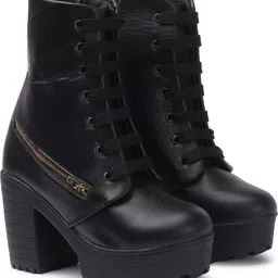strasse paris Premium Design Women's Ankle Length Block Heel Stylish Fashionable Black Boots Boots For Women image 3