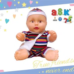a.s.k-toys BABY BOY WITH HAT AND BAG ( MOVABLE ARMS,LEGS )( PACK OF 1 ) 43CM image 3