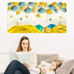 walldaddy 40 cm Wallpaper For Walls Deer Leaf Wall Stickers For Bedroom Wall Posters Big Size Self Adhesive Sticker image 3