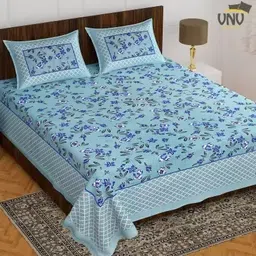 pari creations Cotton Double Flat 144 TC Floral Bedsheet-picture-21