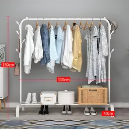mt-zhjl Metal Multi functional Heavy-Duty Garment Stand Cloth Rack Freestanding Storage Carbon Steel Collapsible Wardrobe image 2