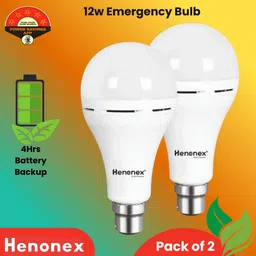 henonex Pack of 2 Smart Emergency Bulbs with Backup Battery 4 hrs Bulb Emergency Light-picture-34