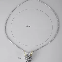 rappersshop Stainless Steel Devil Pendant Locket Set with Box Chain Sterling Silver Stainless Steel Pendant Set image 3