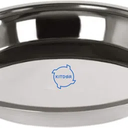 kitdor Stainless Steel Atta Parat for Dough- 29 cms (Size 13), 22 Guage | Parat Plate Paraat image 2