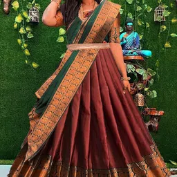 pavitraa sarees Solid Semi Stitched Lehenga Choli-picture-19