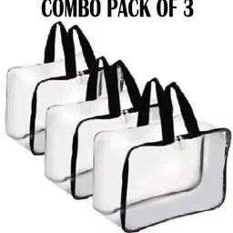 KFIA Transparent Cloth Cover Combo Pack of 3 Polyester Laundry Bag-picture-14