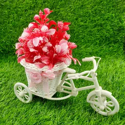 indian studio zahid Artificial Flower With Cycle Multicolor Callalily Artificial Flower with Pot-picture-30