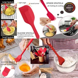 unique impex 6 Piece Rubber-Silicone Spatula/Spoons/Brush Set Kitchen Tool Set image 2