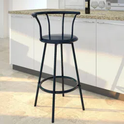 Bayern Metal Bar Stool In Black Colour-image-45