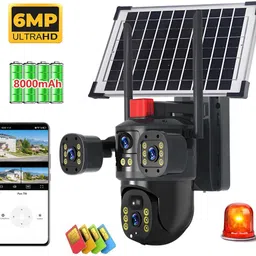 SIOVS SIM Camera Solar Powered 3 Lens Bullet+ PTZ 10X Zoom Night Vision TwoWay Audio Security Camera-image-20