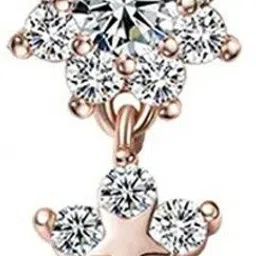 Sorellaz Sorellaz Womens Navel Piercing Rosegold American Diamond Long Ring: Pack of 1 Metal Beaded Charm-picture-10