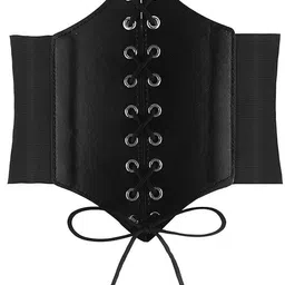 Women Casual, Party, Evening Black Artificial Leather Belt-image-6