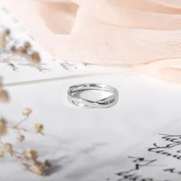 zavya Crossed Paths Adjustable 925 Sterling Silver Rhodium Plated Ring-picture-11