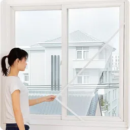 blemy Premium Mosquito Net for Windows | 4 x 4 ft | With Velcro | Easy Installation HDPE - High Density Poly Ethylene Washable Adults Mosquito Net image 2