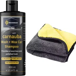micromagic Wash and Wax shampoo 300 ml, 1 pieces of microfiber cloth 650 GSM Combo-picture-20