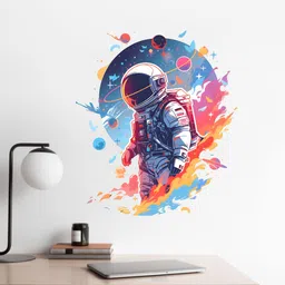 sam 48 cm Decorative Astronaut Wall Stickers Space Theme Decal for Kids Room/PVC Vinyl, Self Adhesive Sticker-picture-40