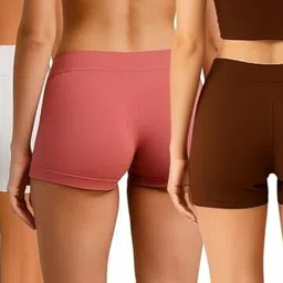 nyora Pack of 3 Solid Women Multicolor Casual Shorts image 3