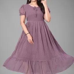 setsuf Women Pleated Purple Maxi/Full Length Dress image 5