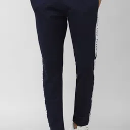 peter england Men Solid, Striped Blue Track Pants-picture-22