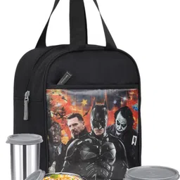 coolest BATMAN + AVENGERS Lunch Tiffin Bag For School Waterproof Lunch Bag image 5