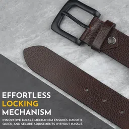 warcks Men Formal, Casual, Evening, Party Brown Genuine Leather Belt image 4
