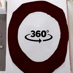 dream care Cotts Wonder Waterproof Fitted Terry Cotton Queen Size (78x66) Mattress Protector In Maroon Colour image 5