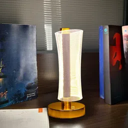 3D Acrylic LED Night Lamp with Golden Base | Star Flow Design, Touch Control Table Lamp-image-8