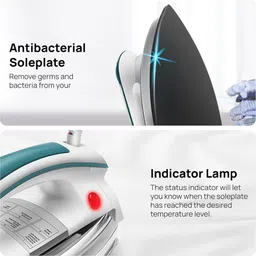 wipro by wipro Elato GD203 1200 Watt Heavyweight Dry Iron, Quick Heat Up, Anti Bacterial 1200 W Dry Iron image 4