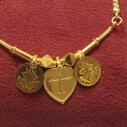 sathyasam-ssfj Traditional 1 Gram Gold South Indian Mangalya pendant / Thali pentant only Gold-plated Copper, Brass, Alloy Pendant image 2